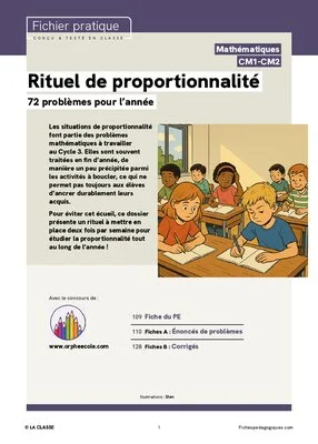 Rituel de proportionnalité - 72 problèmes pour l'année