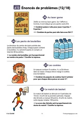 Rituel de proportionnalité - 72 problèmes pour l'année
