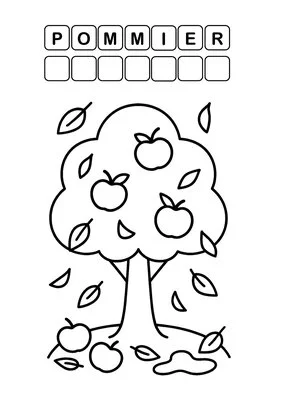 Coloriage d'automne - pommier
