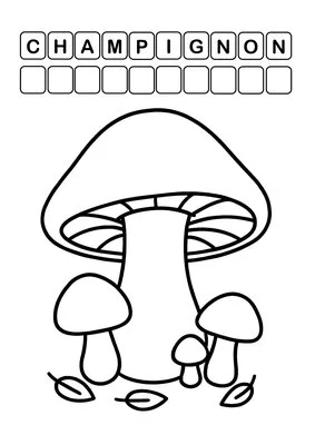 Coloriage d'automne - champignon