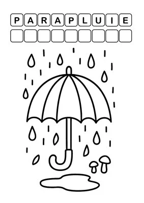 Coloriage d'automne - parapluie