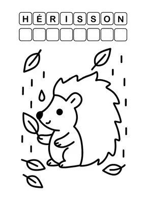 Coloriage d'automne - hérisson