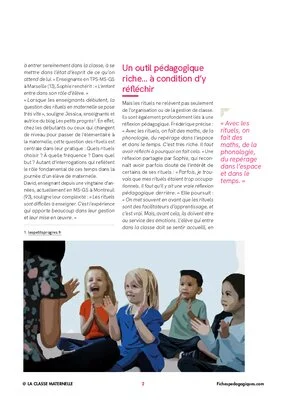 Les rituels en maternelle : des repères pour apprendre