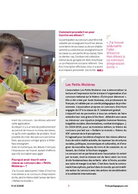 « Mes élèves ont participé au concours “Les Petits Molières” »