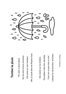 Comptine d'automne - Tombe la pluie