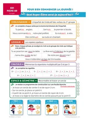 Pour bien commencer la journée - 5ème série