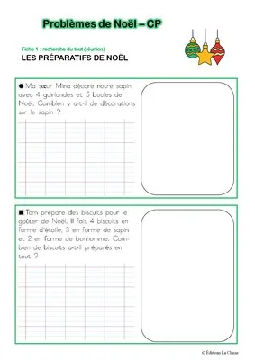 Problèmes de Noël CP