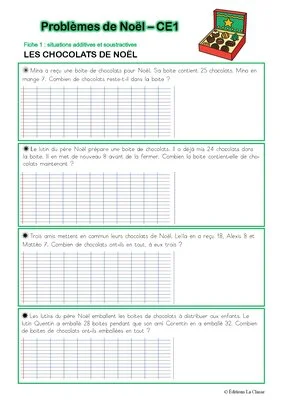 Problèmes de Noël CE1