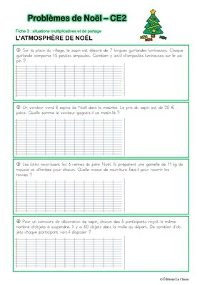 Problèmes de Noël CE2