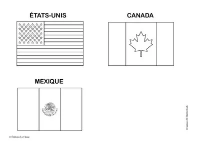 Drapeaux à colorier