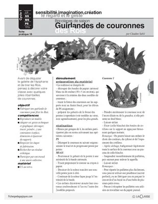 Bricolages de saison : Guirlandes de couronnes des Rois