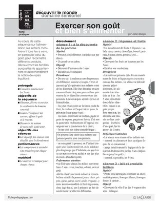 Exercer son goût et bien s'alimenter