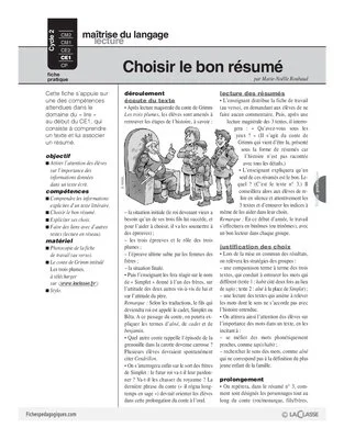 Choisir le bon résumé