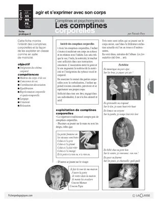 Comptines et psychomotricité (2) / Les comptines corporelles