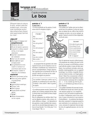 Cajolicomptines (14) / Le boa