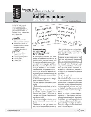 Jeux de lecture (7) / Activités autour de comptines