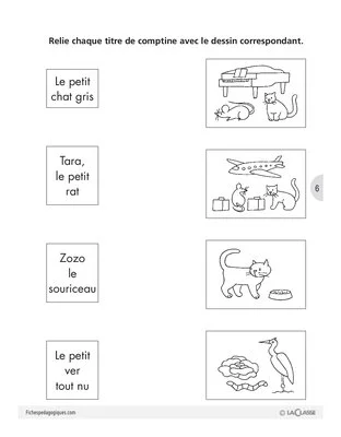 Jeux de lecture (7) / Activités autour de comptines