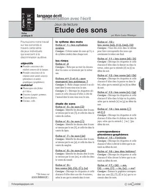 Jeux de lecture (8) / Etude de sons