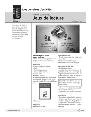 Ateliers autonomes (15) / Jeux de lecture (1)