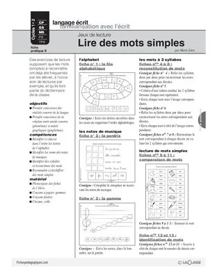 Jeux de lecture (9) / Lire des mots simples