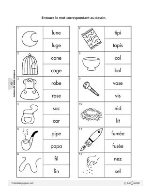 Jeux de lecture (9) / Lire des mots simples