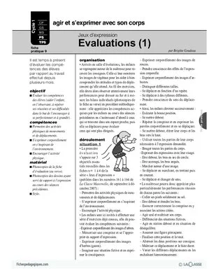 Jeux d'expression (9) / Evaluation (1)