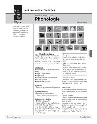 Ateliers autonomes (16) / Phonologie