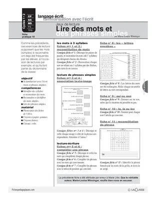 Jeux de lecture (10) / Lire des mots et des phrases simples