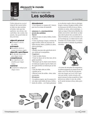 Maths en maternelle : Les solides