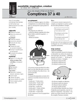 Jeux de doigts d'hier et de Rémi : Comptines 37 à 40