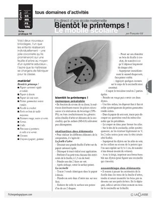 Coccinelle et mobile scolaire (bricolages)