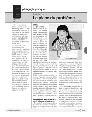 La place du problème
