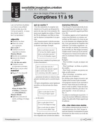 Comptines 11 à 16