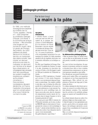 La main à la pâte (Cycle 3)