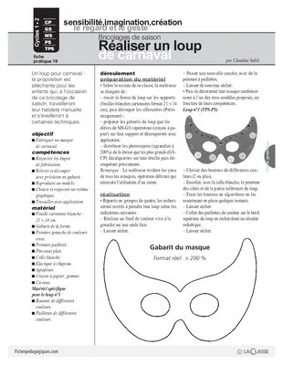 Réaliser un loup de carnaval
