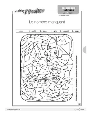 Coloriages ludiques / Le nombre manquant