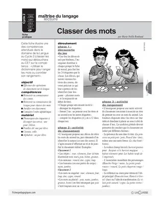 Classer des mots