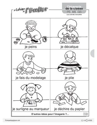 L'imagerie de la classe : Les activités manuelles