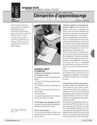 Démarche d'apprentissage naturel de la lecture (2)