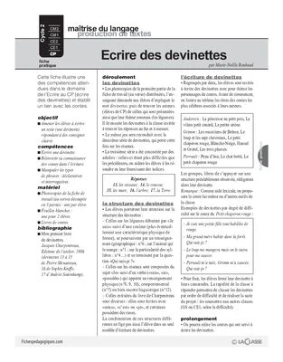 Ecrire des devinettes