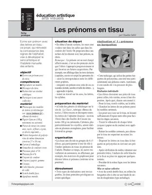 Les prénoms en tissu