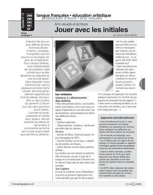 Arts visuels et écriture (1) / Jouer avec les initiales (Cycle 3)
