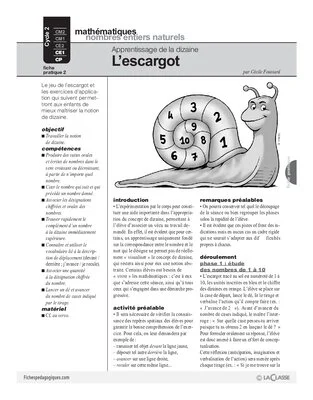 Apprentissage de la dizaine / L'escargot