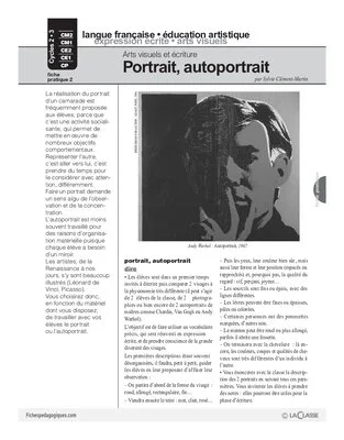 Arts visuels et écriture (2) / Portrait, autoportrait (Cycle 2)