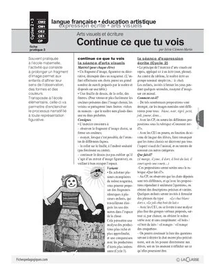 Arts visuels et écriture (3) / Continue ce que tu vois (Cycle 3)