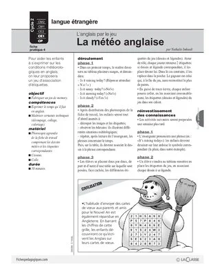 La météo anglaise / L'anglais par le jeu