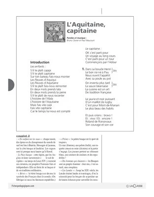 Les régions de France en chansons / L'Aquitaine, capitaine (Cycle 2)