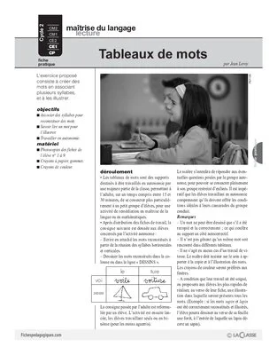 Tableaux de mots