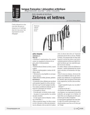 Arts visuels et écriture (6) / Zèbres et lettres (Cycle 2)