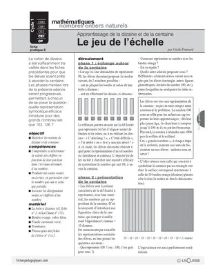 Apprentissage de la dizaine et de la centaine / Le jeu de l'échelle
